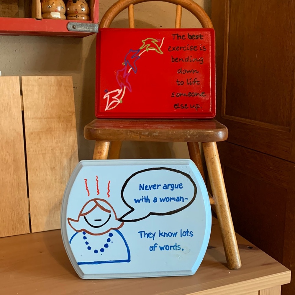 Lot of 2 Handmade Signs